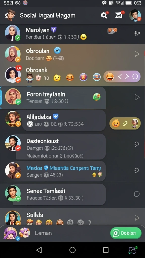 Berbagai pilihan karakter yang bisa dipilih.