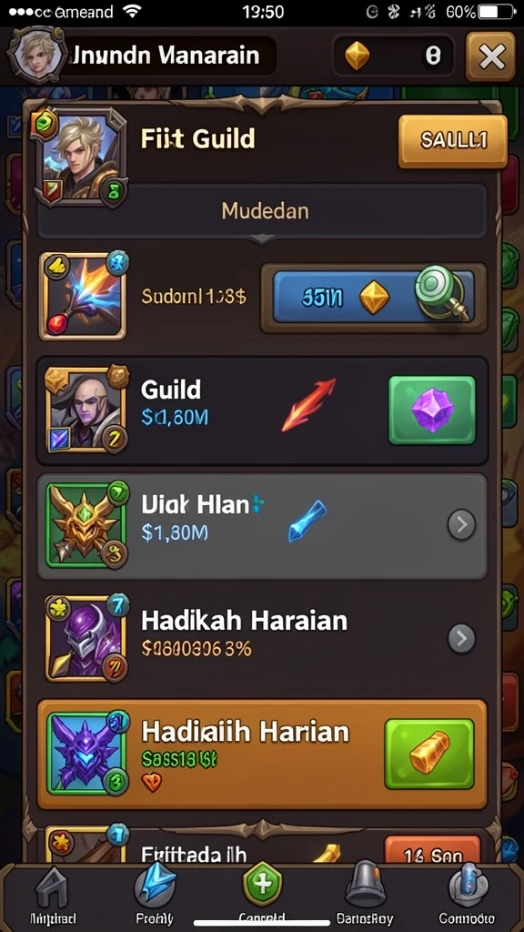 Screenshot menampilkan tampilan utama game dengan antarmuka yang menarik.