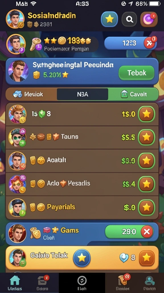 Tampilan grafis yang menarik dan cerah.