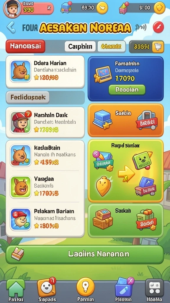 Fitur permainan yang beragam dan menghibur.